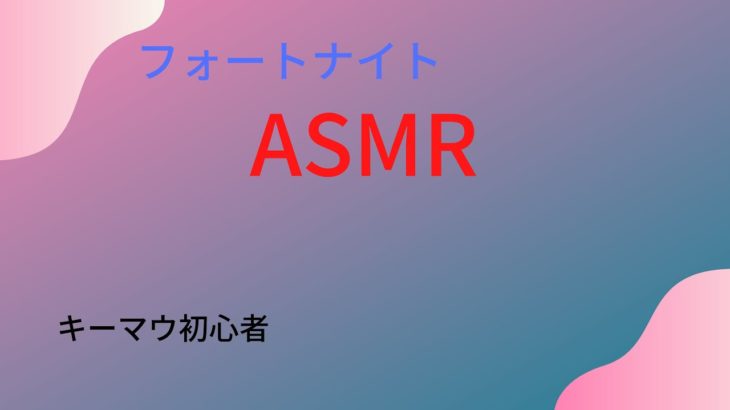 フォートナイトキーマウ初心者ASMR