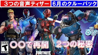 フォートナイト 6月のクルーパック「メカストライクコマンダー」が登場！２つの秘密/イベントの音声ティザーが公開/イベントティザー画像多数【最新情報＆リーク】 チャプタ－３シーズン２【Fortnite】