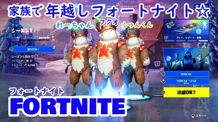 【FORTNITE】家族で、フォートナイトをしながら年越し☆【ゼロビルド】【PS4】【初心者】