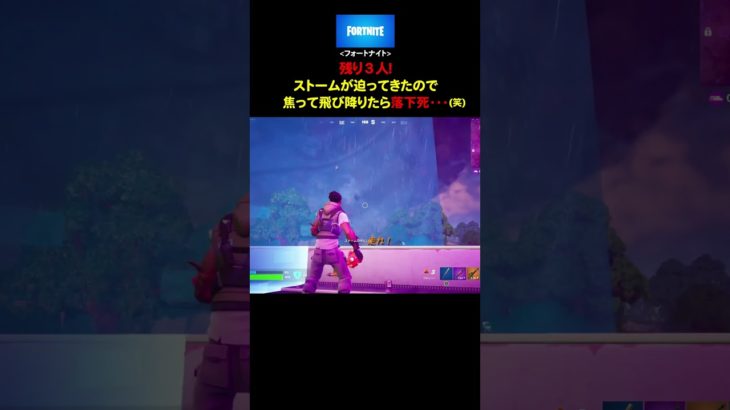 【フォートナイト / Fortnite】(PS5版) 残り３人！ ストームが迫ってきたので、焦って飛び降りたら落下死･･･(笑) #Shorts