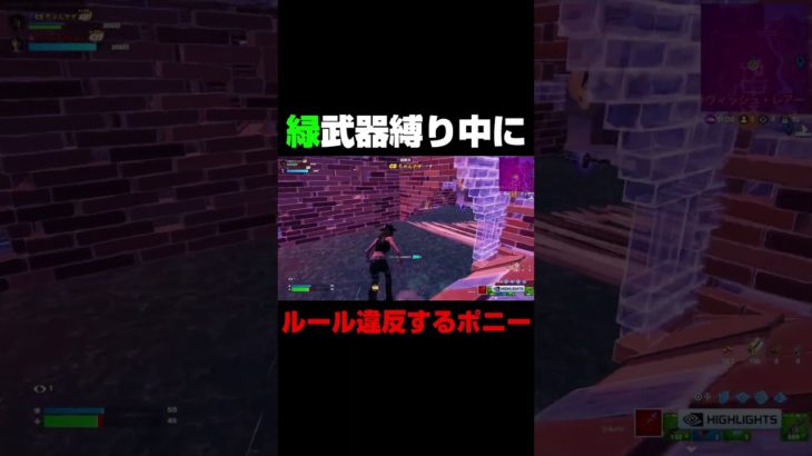 緑武器縛り中にルール違反するポニー #shorts 【フォートナイト/Fortnite】