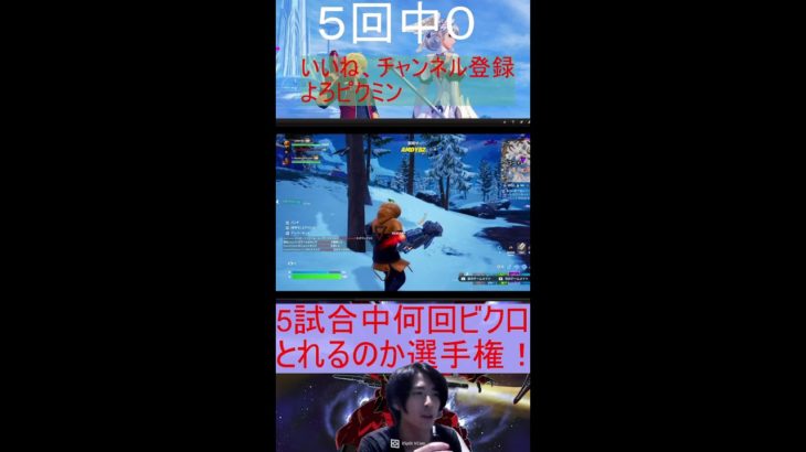 フォートナイト　初心者プロゲーマーは５試合で何回ビクロイとれるんだ選手権