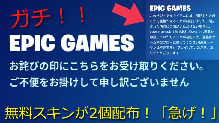 「フォートナイト」無料スキンが2個配布！「急げ！」