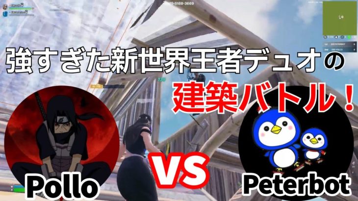 最強デュオであるPollo vs Peterbotの世界王者の建築バトル！【フォートナイト/Fortnite】【配信からの切り抜き】