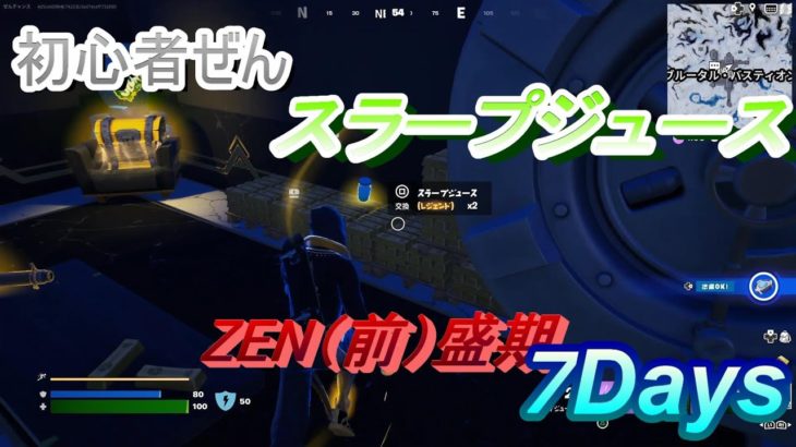 初心者ぜん　ZEN(前盛期)7Days　スラープジュース【Fortnite/フォートナイト/初心者ぜん/ゼロビルド】