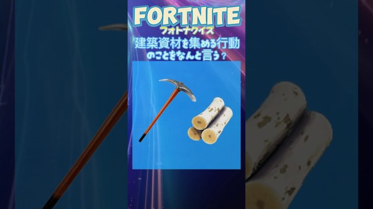 【FORTNITEクイズ】建築資材を集める行動のことをなんという？　　#フォトナ #フォートナイト #fortnite #フォトナクイズ