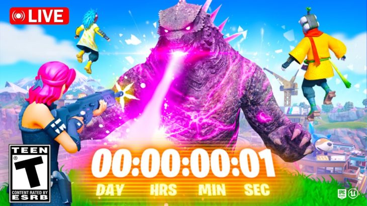 🔴*NEW* FORTNITE GODZILLA UPDATE COUNTDOWN!! NEW BOSS, MYTHICS, LIVE EVENT & MORE! (LIVE)