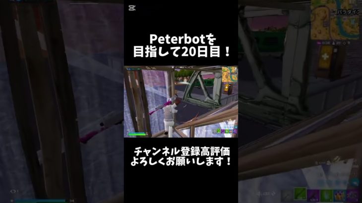 Peterbotを目指して20日目！！【フォートナイト/Fortnite】#フォートナイト #Fortnite #shorts #ショート #peterbot