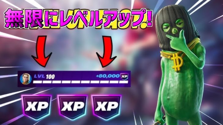 【最速レベル上げ無限XP】放置で無限にレベルアップ！？一瞬で30万XP稼げる神マップを紹介します！【【フォートナイト】